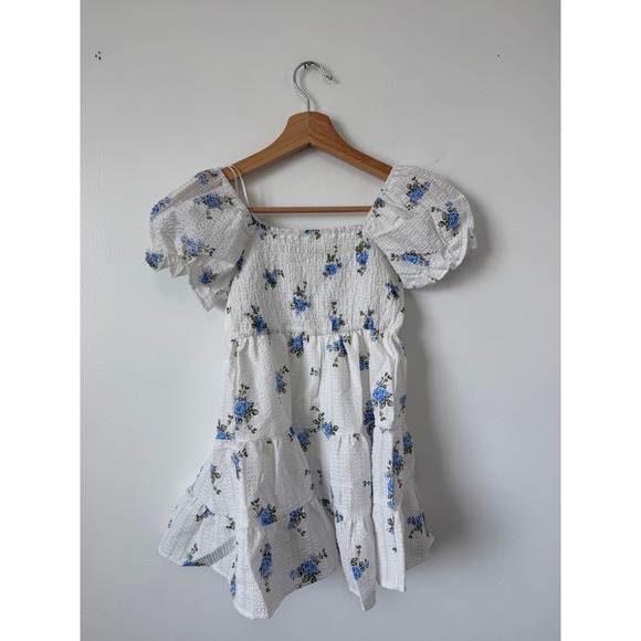 TJ Maxx Little Girls' Smocked Dress – White & Blue – Size 5 – NWOT - Picture 4 of 4